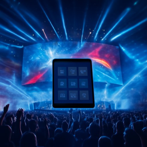 96c app menu on tablet screen